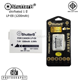 แบตเตอรี่ Shutter B EXTRA Capacity Battery LP-E8 Canon ประกันศูนย์