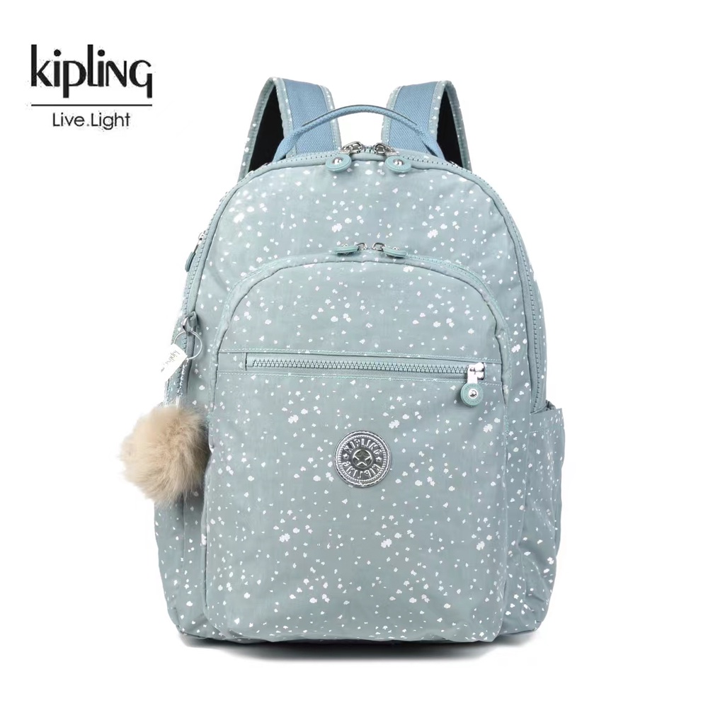 Kipling Classic Backpack Backpack Casual Sports Backpack School Bag K21305 Green Hot Silver