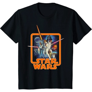 ย้อนยุคเสื้อยืด ผ้าฝ้ายแท้ พิมพ์ลายกราฟฟิค Star Wars Clic A New Hope Movie Badge สําหรับผู้ชายS-5XL