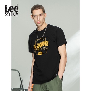 Lee XLINE 21 สินค้าใหม่ รุ่นมาตรฐาน คอกลม แขนสั้น เสื้อยืดผู้ชาย เทรนด์ L438114LE