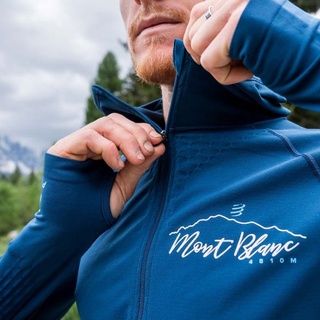 Compressport เสื้อฮู้ดแขนยาว - 3D THERMO SEAMLESS HOODIE ZIP - MONT BLANC 2022