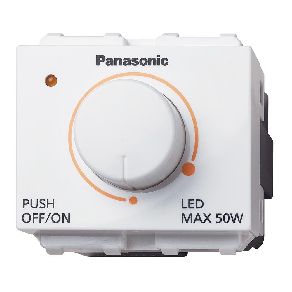 สวิตช์หรี่ไฟ สวิตช์ปรับระดับไฟ ปรับระดับความสว่าง เปิด-ปิด LED PANASONIC WEGN 57912 50 วัตต์ สีขาว LED DIMMER SWITCH PAN
