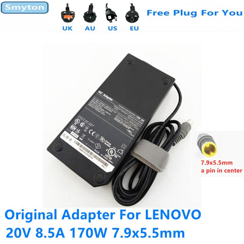 170W AC Adapter Charger สําหรับ Lenovo 20V 8.5A 7.9x5.5 มม.W520 W530 45N0113 45N0117 ADL170NLC3A 42T