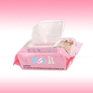 Biga pet grooming wipes ผ้าเปียกเช็ดทำความสะอาดสำหรับสัตว์เลี้ยง