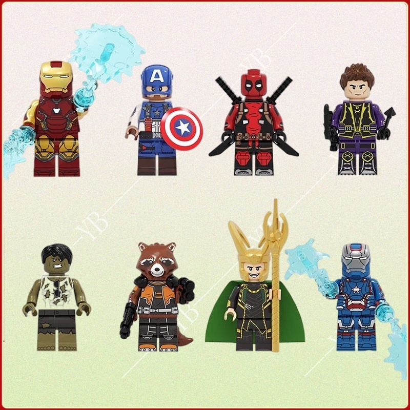 Toys Superhero s Minifigure Iron Man Hulk Marvel ของเล่นโมเดล