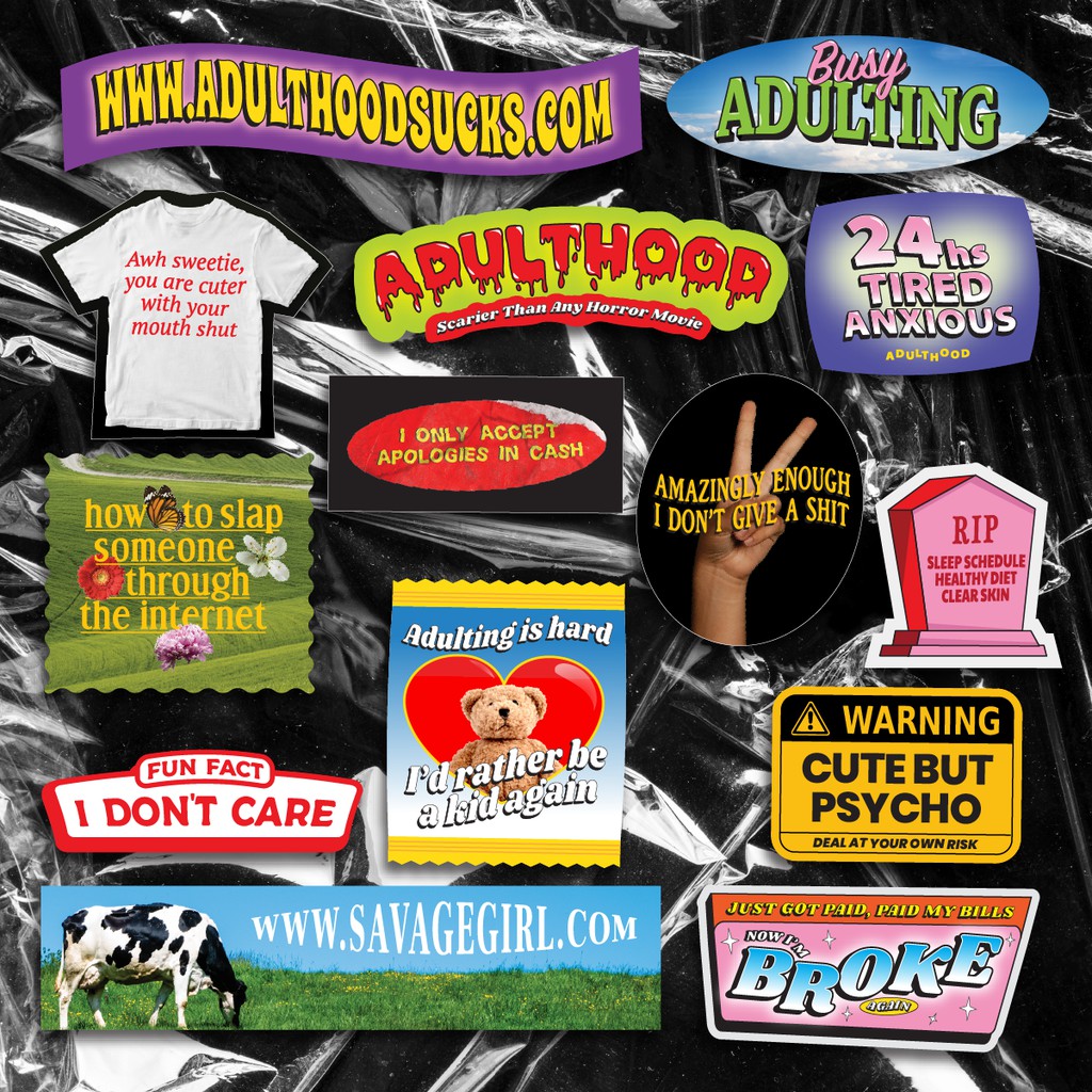 COOLEST สติกเกอร์ความงามผู้ใหญ่ Savage สาวสําหรับ Journal โทรศัพท์แล็ปท็อปไวนิลกันน้ํา 7 ชิ้น