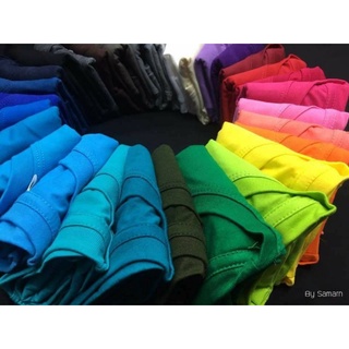 รหัสสี021-030 เสื้อยืดสีพื้นคอกลม/คอวี