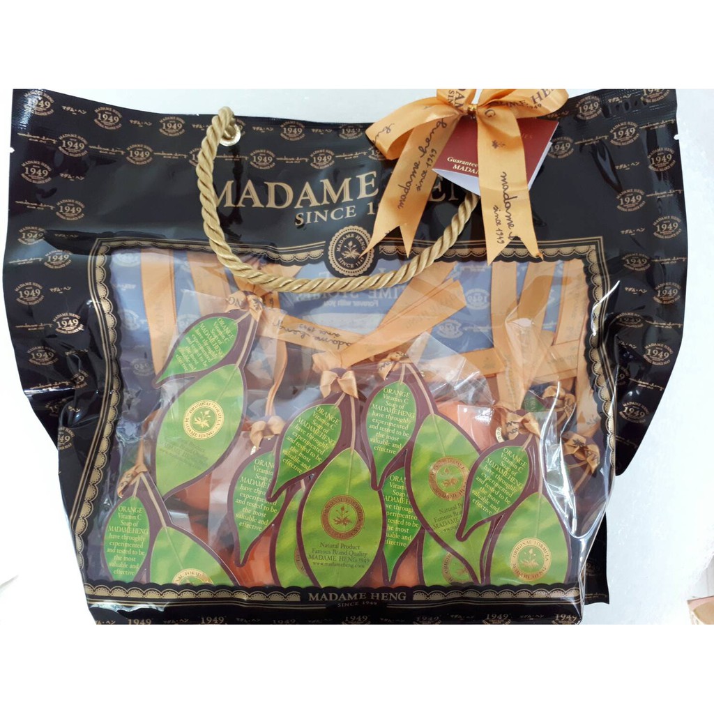(ขายดีที่สุด ชุดของขวัญ สบู่ส้ม แพ็ค 15 ก้อนเล็ก) Madame Heng Orange Vitamin C soap 50 กรัม มาดามเฮง