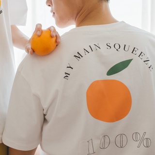 GP [ ซื้อ 2 ลดเพิ่ม 5% ] ORANGE Tee - White เสื้อยืด โอเวอร์ไซส์ ผ้าคอตตอนแท้100% S-5XL T-shirt