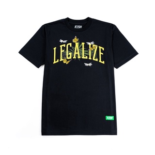 เสื้อวินเทจผญ - KUSH Co. LEGALIZE (สีดํา) เสื้อยืดคลาสสิก