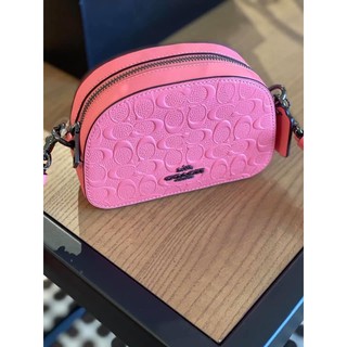 พร้อมส่ง แท้ 🇺🇸 100% New Coach รุ่น MINI SERENA CROSSBODY IN SIGNATURE LEATHER (COACH 3278) QB/PINK LEMONADE