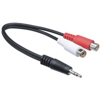 สาย AV 3.5mm Stereo Audio Male Jack to 2 RCA Male Socket to Headphone CABLE 30cm