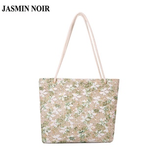 Jasmin NOIR กระเป๋าถือ กระเป๋าสะพายไหล่ ลายดอกไม้ ขนาดใหญ่ แฟชั่นสําหรับสตรี