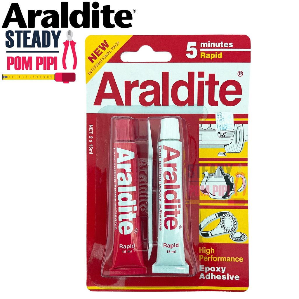 Araldite RAPID 5 MINUTES ประสิทธิภาพสูง EPOXY ADHESIVE GLUE RED (2 X 15ML)