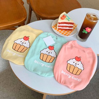 🧡 พร้อมส่ง 🧡 เสื้อหมา เสื้อแมว แขวนกุด ลายคัพเค้กน่ารัก ๆ 🐶🐱