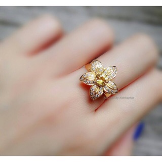 แหวนบุษราคัมธรรมชาติแท้ (NATURAL YELLOW SAPPHIRE )