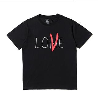 เสื้อยืดคอกลม แขนสั้น พิมพ์ลายตัวอักษร High street Vlone life LOVE สําหรับผู้ชาย และผู้หญิง