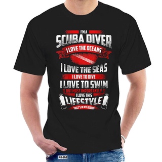 เสื้อยืด ผ้าฝ้าย พิมพ์ลาย I Love The Oceans Seas To Dive IM A Scuba Diver 7856Z สําหรับผู้ชาย 2022S-5XL