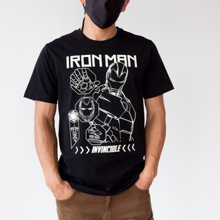 เสื้อยืดทุกวันdailyMarvel Mens Iron Man Glow In The Dark T-shirt - เสื้อยืดมาร์เวลผู้ชายลายไอรอนแมน เทคนิคเรืองแสงในที่