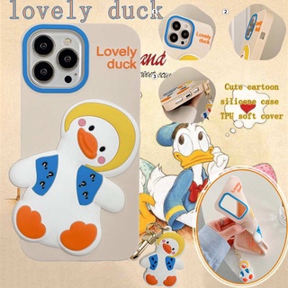 Cover OPPO Reno7Z Reno7 Reno4 Reno6 Reno5 Pro F9 F11 R17 R15 R15Pro R11S R9S Reno 7Z 5G 6 7 7Pro 5 5Pro 4 4Z 4SE เคสโทรศัพท์ TPU Soft Silicone Cute Cartoon tilted duck จี้ เป็ด เคสป้องกันน