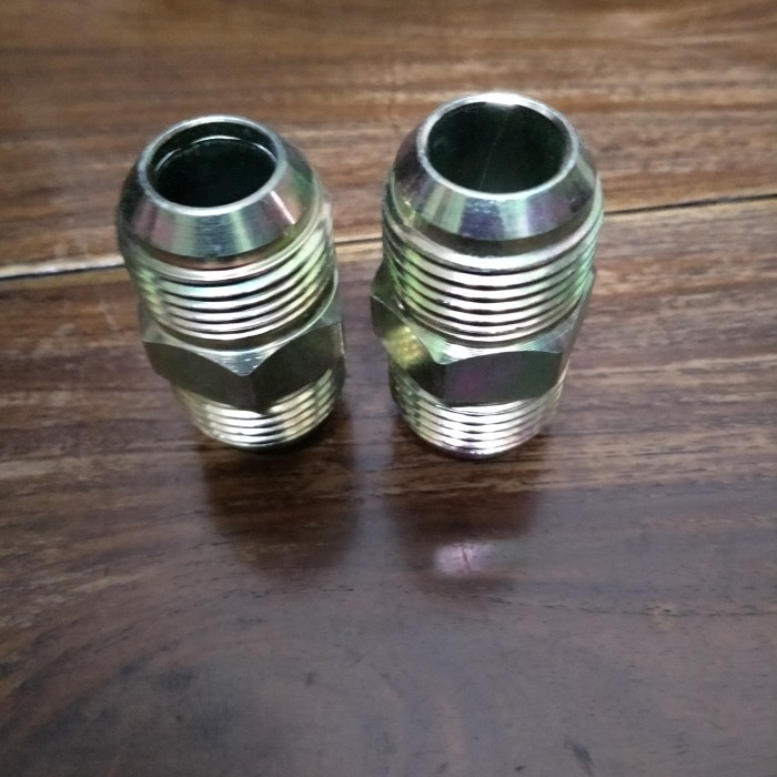 จุกนมเหล็กชุบสังกะสีคู่ 3/8"MB X 3/8"MJ 3000 3/8" JIC X 3/8 NPT.