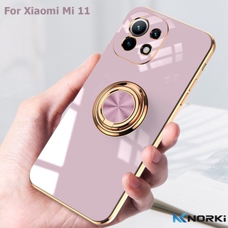 เคสโทรศัพท์มือถือ ซิลิโคนนิ่ม พร้อมแหวนขาตั้ง หรูหรา สําหรับ Xiaomi Mi 11 11Lite 11Ultra 11T 10T Pro Mi 12Lite