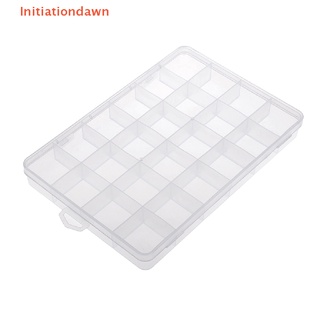 [Initiationdawn] กล่องพลาสติก 24 ช่อง สําหรับใส่เครื่องประดับ ลูกปัด