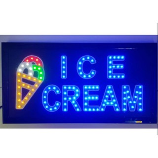 ป้ายไฟ LED  ICE CREAM