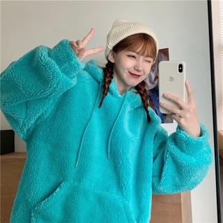 Suxi เสื้อกันหนาวแขนยาวมีฮู้ดทรงหลวมสําหรับผู้หญิง