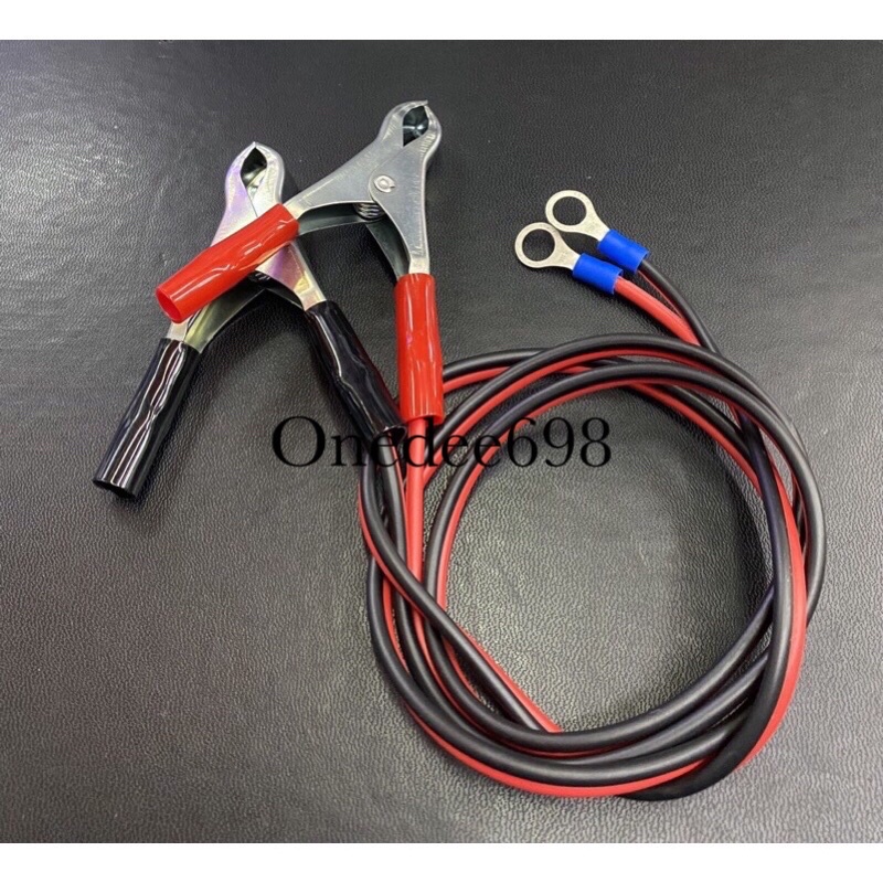 สายปากคีบกลางดำแดงพ่วงแบต12V-24Vสายเบอร์2x1mm