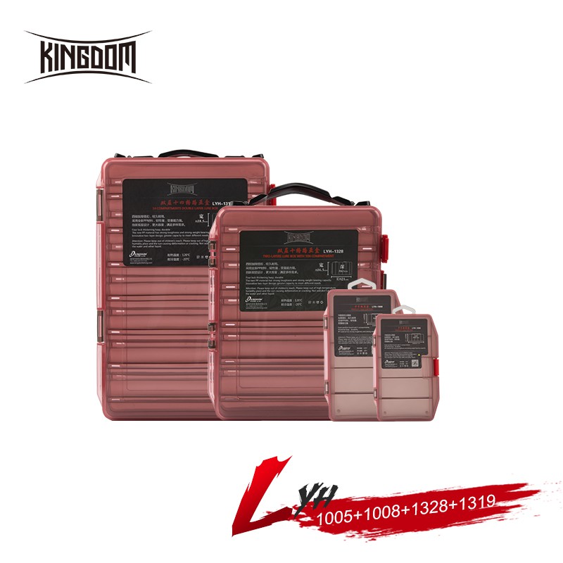 Kingdom กล่องเก็บเหยื่อตกปลา PP ขนาดเล็กและกลางความจุขนาดใหญ่