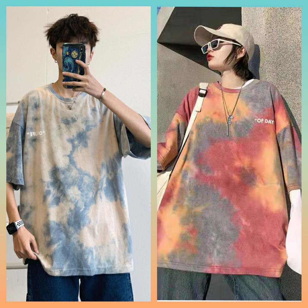SUNDAY2020🎀 เสื้อคู่เสื้อยืดมัดย้อมมัดใจใส่ไปแอ่วสาวๆ🍬 ไม่มีพลาดแน่นอน ผ้าใส่สบายรุ่นฮิตตลอดกาล🪅
