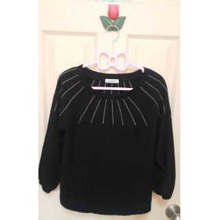 เสื้อสีดำแขนสามส่วน แบรนด์ Lamoda ของใหม่