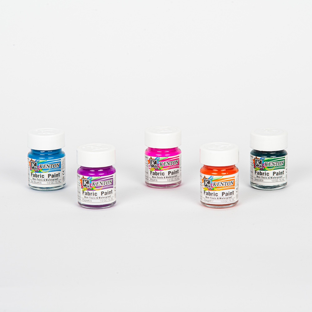 สีเขียนผ้า เคนตั้น สีเพ้นท์เสื้อ สีเพ้นท์รองเท้า สีเพ้นท์ผ้า กันน้ำ ซักได้ Fabric Paint 15 ml.มี 12 สี ติดทนนาน สีสดชัด