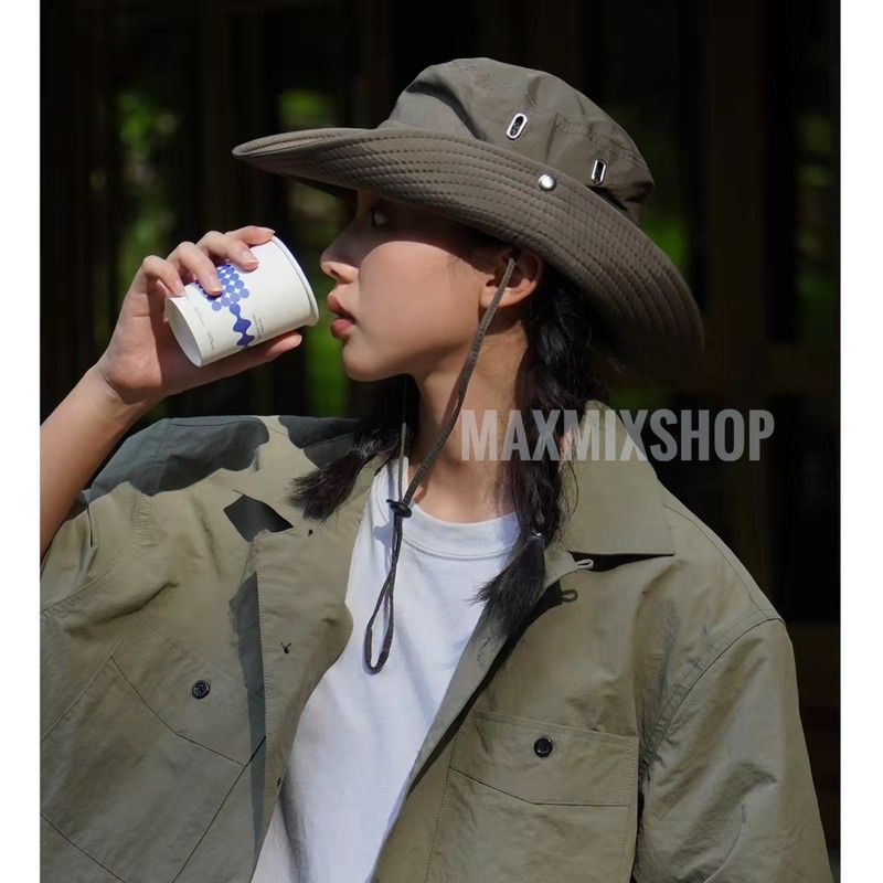 พร้อมส่ง หมวกเดินป่าผ้าร่มวินเทจ