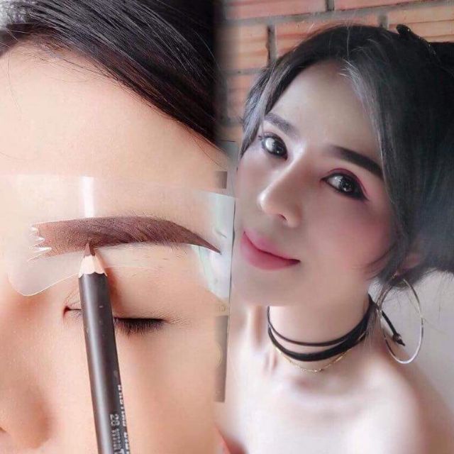 🍊 บล็อคคิ้ว secret eyebrowsแถมฟรีดินสอเขียนคิ้ว สินค้าพร้อมส่ง