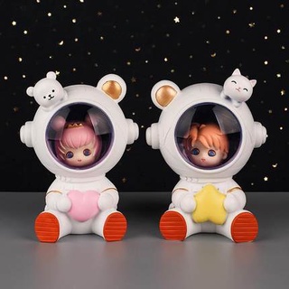 พร้อมส่ง Space Bear โมเดลนักบินอวกาศหูแมว โมเดลนักบินอวกาศหูหมี Star Light Warm Heart Night Light  Light Creative Home