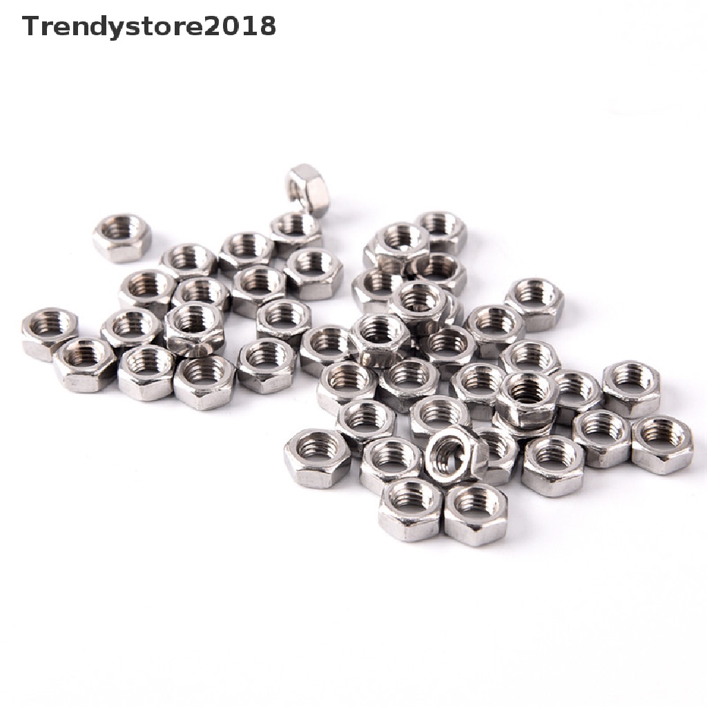 Trendystore2018 50pcs Stainless Steel Outer Hexagon Nut M3/M4/M5/M6 Hexagon Nut TH