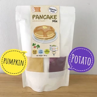 แป้งแพนเค้กทำจากข้าว Gluten Free 100% (รสฟักทอง-มันม่วง) นุ่ม หอม อร่อย มีคุณค่าทำง่าย เหมาะสำหรับเด็ก และคนแพ้แป้งสาลี