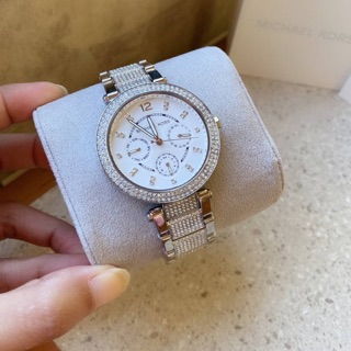 พร้อมส่ง❗️แท้💯🇺🇸 Michael Kors หน้าปัด 39mm Women’s Parker Stainless Steel Pave Bracelet