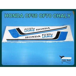 HONDA CF50 CF70 CHALY STICKER "BLACK" &amp; "LIGHT BLUE" SET PAIR // สติ๊กเกอร์ชาลี สีดำ-ฟ้า งานสวย คมชัด สินค้าคุณภาพดี