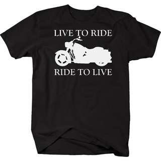 [S-5XL]เสื้อยืดลําลอง แขนสั้น พิมพ์ลาย Live to Ride Ride to Live เข้ากับทุกการแต่งกาย สําหรับผู้ชาย 208210