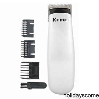 KM-666 Mini Cordless Hair Clipper Home Barber Shop Portable Battery Powered Hair Trimmer with Trimmer Guides