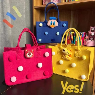 MYMYSHOP🐰🧸กระเป๋าถือ ลายการ์ตูน ผ้าสักหลาด ลายน่ารักมาก สีสันสดใส🐰🧸