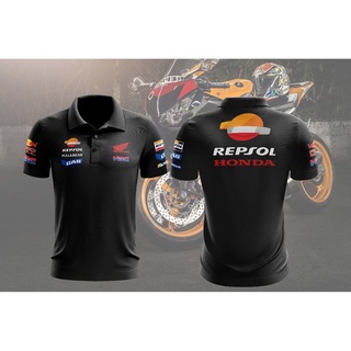 คอตต้อนคอกลมพร้อมส่ง เสื้อโปโล BAJU HONDA REPSOL POLO COLLAR 2020 สําหรับผู้ชายS-5XL