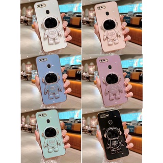 เคสซิลิโคน TPU ลายนักบินอวกาศ 3D พร้อมตัวยึด แบบพกพา สําหรับ oppo A5s Case A12 Case A7 Case F9 Case A5 Case A16 Case A1K Realme C1 Realme C2