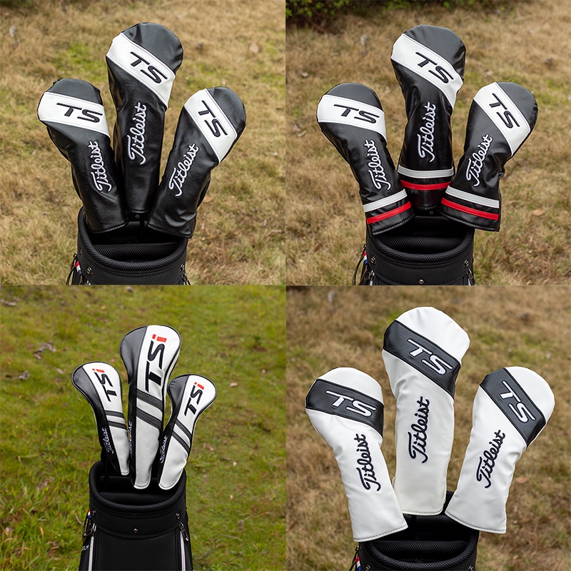 ฝาครอบกอล์ฟคลับ Titleist TS Series ฝาครอบไม้กอล์ฟไม้กันน้ํา PU Leather Club Cover No. ฝาครอบไม้ 1 บริการ เบอร์ 3 เบอร์ 5 Fairway Wood Cover Small Leg UT Iron Wood Cover Golf Club Protective Cover