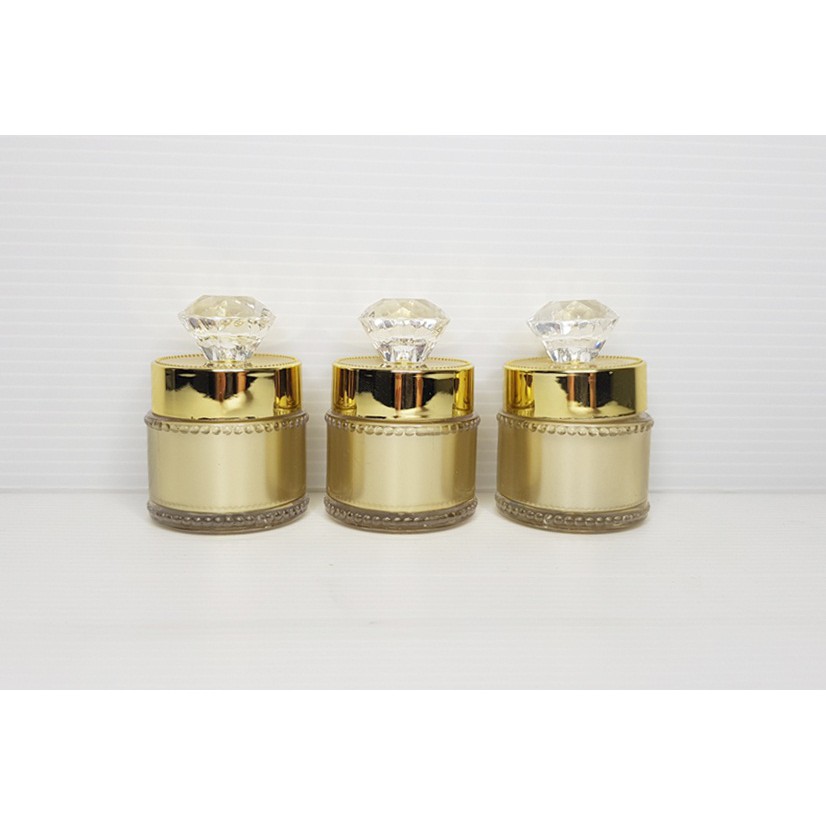 5G Acrylic Jar W.Diamond Lid Gold, Cosmetics Skin Care Cream Jar-Beaute4u