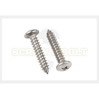น็อต สกรู หัวกลม แฉก P+ สแตนเลส 304 เกลียวปล่อย M2 M2.3 / Pan Head Phillip Tapping Screw SUS304