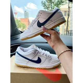 【ลดราคา】 ใหม่ Dunk Low Pro ISO SB Orange Label-White Navy CZ2249-100 รองเท้าผ้าใบลําลอง เหมาะกับการเล่นกีฬา 2022